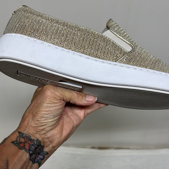 Michael Kors Gold Slip-On Loafers - Picture 8 of 13